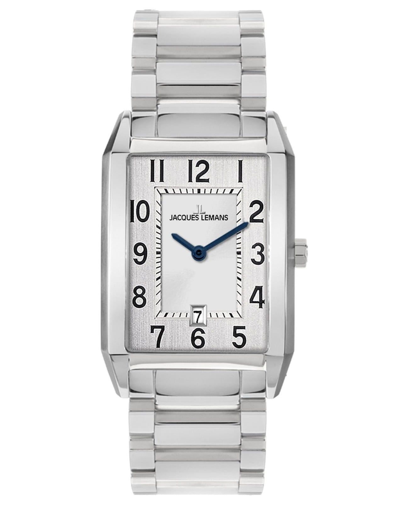 Jacques Lemans Jacques Lemans Classic 1-2160G  1-2160G кварцевые мужские часы серебристый циферблат, браслет нержавеющая сталь — вид спереди