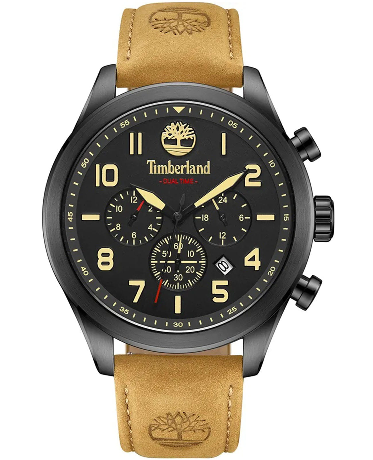 Timberland Timberland Ashmont TDWGF0009701  TDWGF0009701 кварцевые мужские часы черный циферблат, браслет кожаный — вид спереди