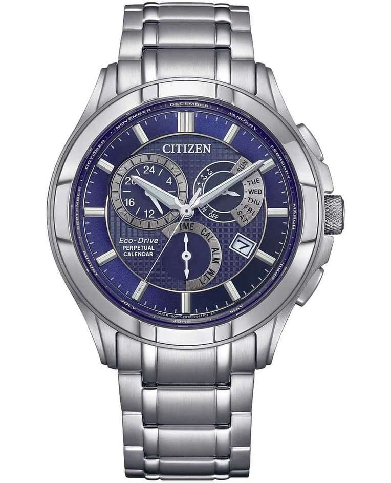 Citizen Citizen Eco-Drive BL8160-58L  BL8160-58L кварцевые мужские часы синий циферблат, браслет нержавеющая сталь — вид спереди