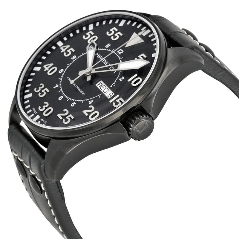 Hamilton Hamilton Khaki Aviation Pilot Day Date Auto H64785835 , наручные мужские часы фото под углом
