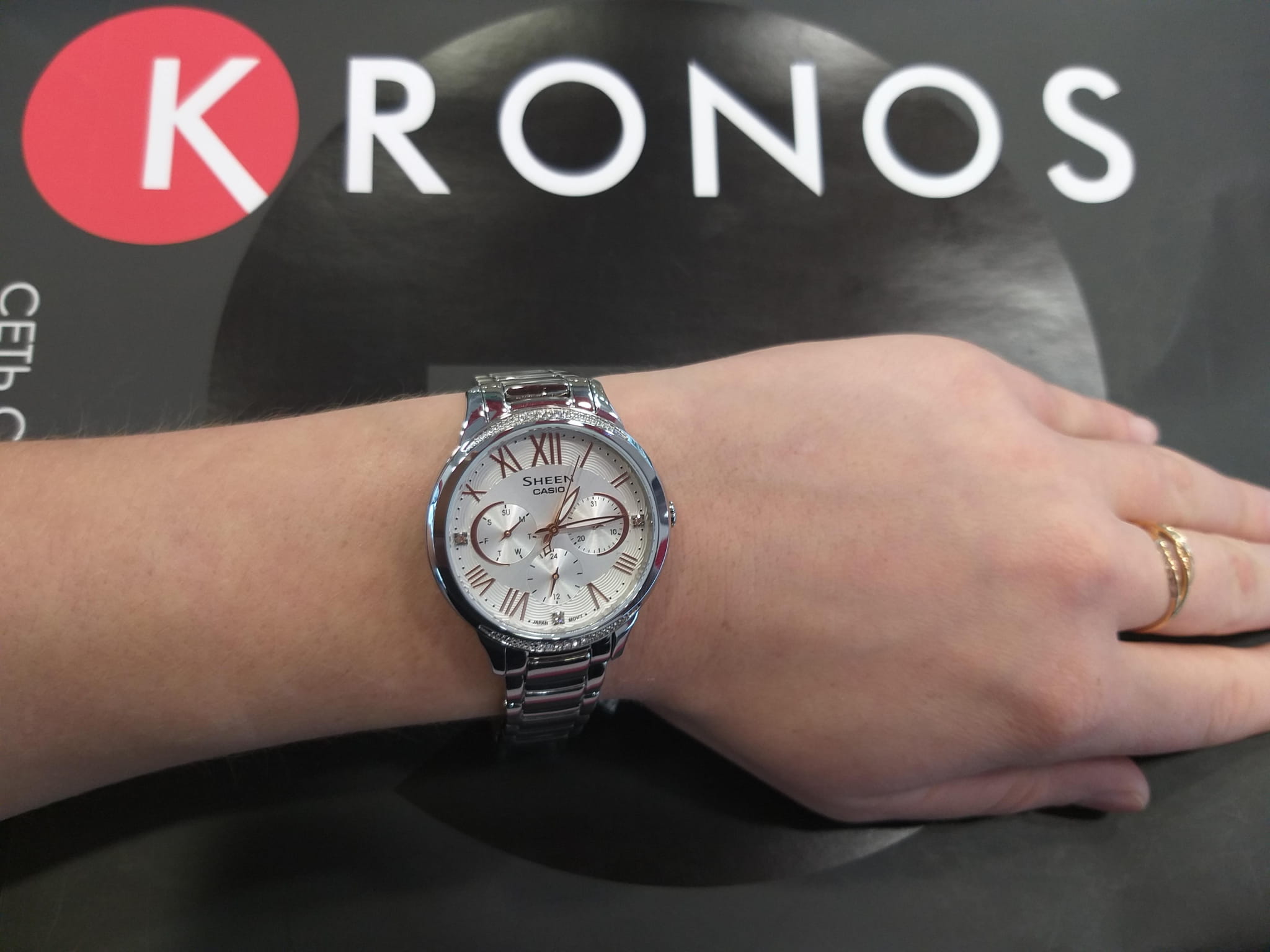 Casio Casio Sheen SHE-3806D-7A  - задняя крышка сталь металл корпуса, япония часы