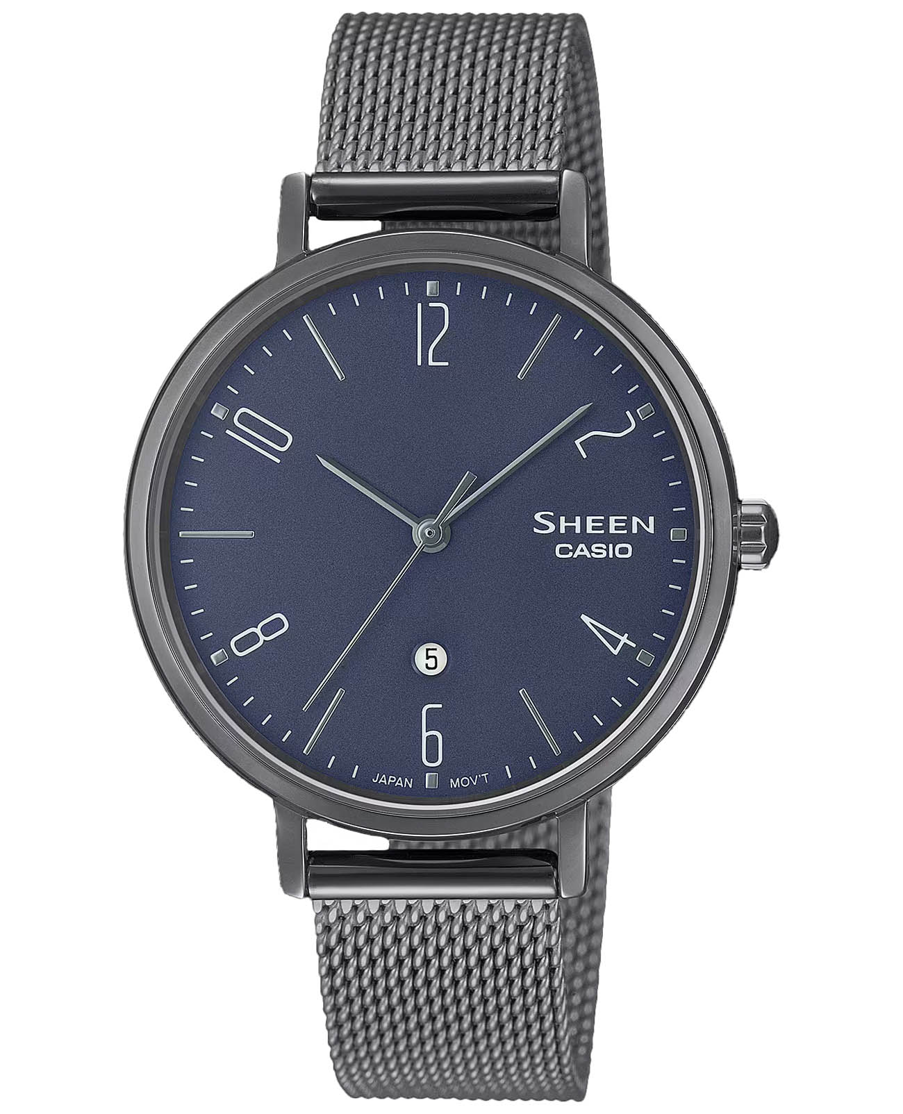 Casio Casio Sheen SHE-4562BM-2A  SHE-4562BM-2A кварцевые женские часы синий циферблат, браслет сталь с ip покрытием — вид спереди