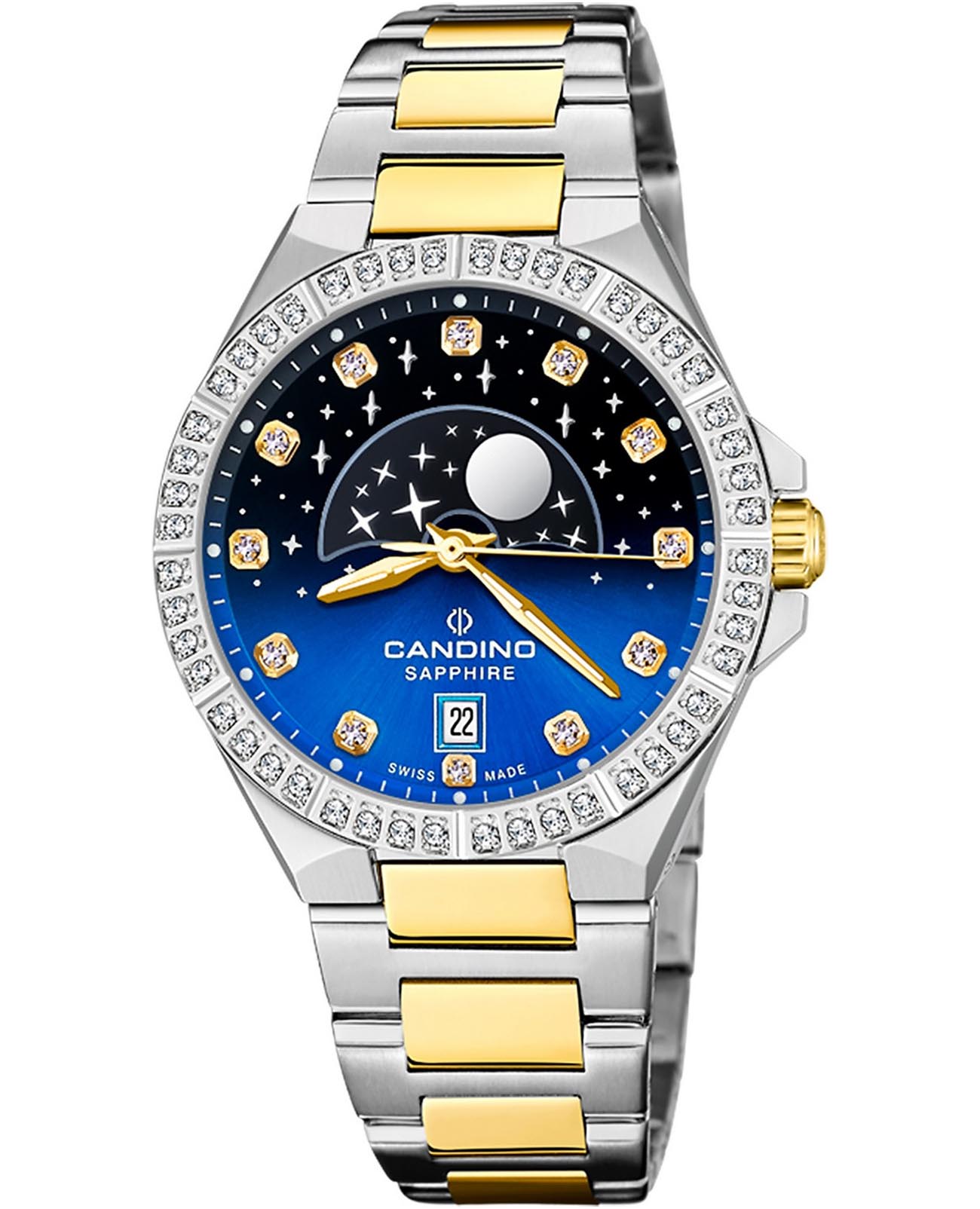 Candino Candino Lady Elegance Moonphase C4761/3  C4761/3 кварцевые женские часы  циферблат, браслет нержавеющая сталь с pvd-покрытием — вид спереди