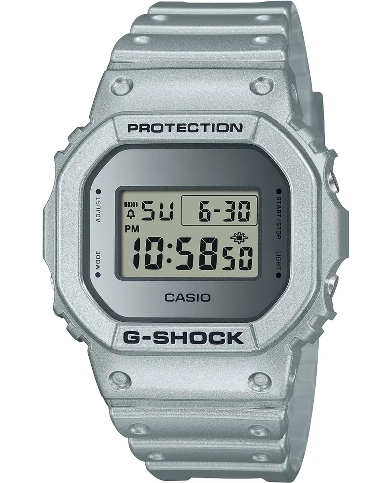 Casio Casio G-Shock DW-5600FF-8DR (DW-5600FF-8) DW-5600 DW-5600FF-8 электронные мужские часы серый циферблат, браслет полимер — вид спереди