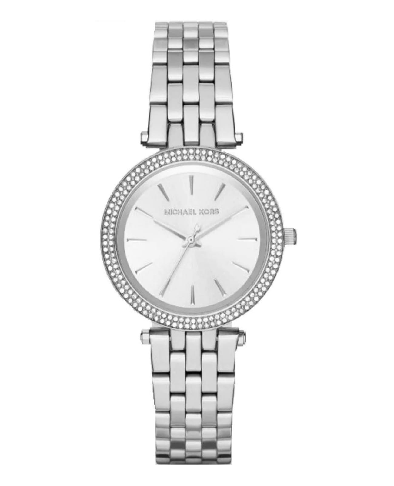 Michael Kors Michael Kors Darci MK3429  MK3429 кварцевые женские часы серебристый циферблат, браслет нержавеющая сталь — вид спереди