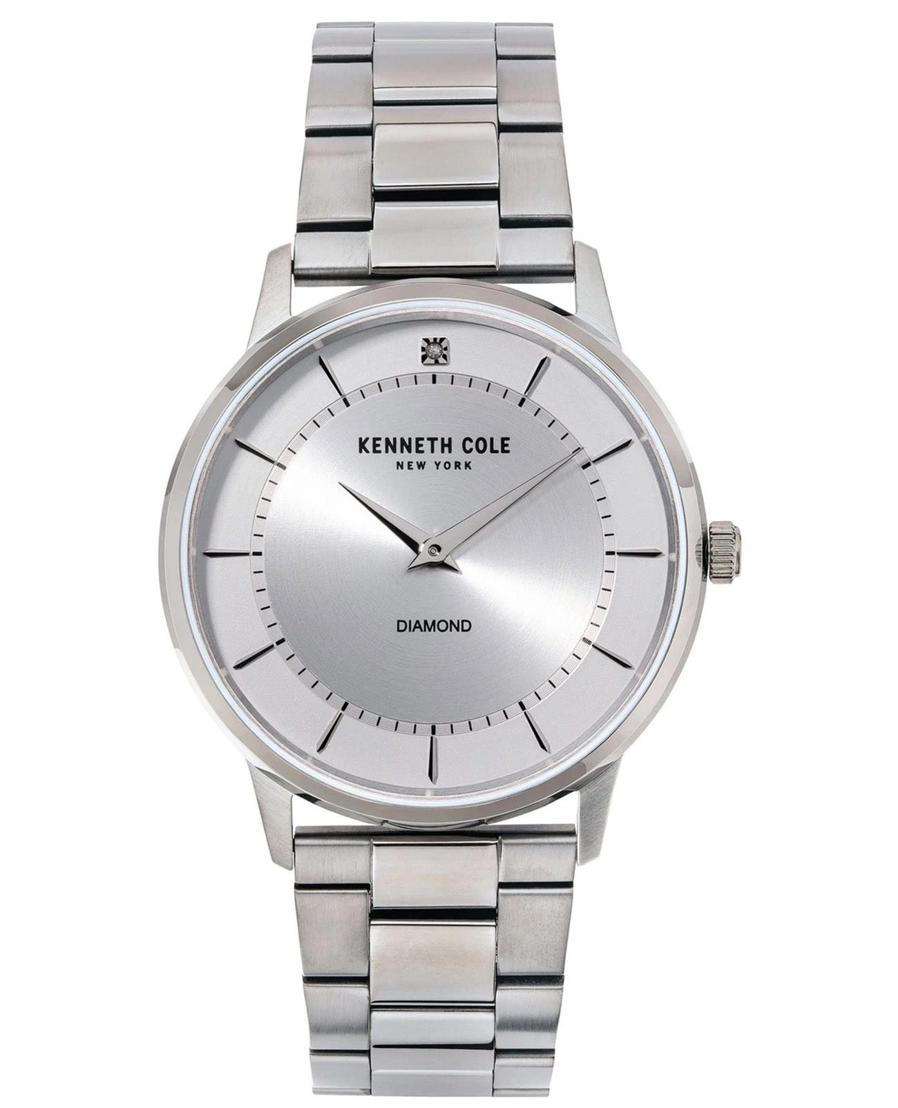 Kenneth Cole Kenneth Cole Classic KCWGG2106304  KCWGG2106304 кварцевые мужские часы серебристый циферблат, браслет нержавеющая сталь — вид спереди