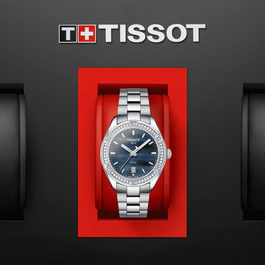 Tissot Tissot PR 100 Lady Sport Chic Special Edition T101.910.61.121.00, t-classic швейцария женские часы на браслете нержавеющая сталь боковой вид