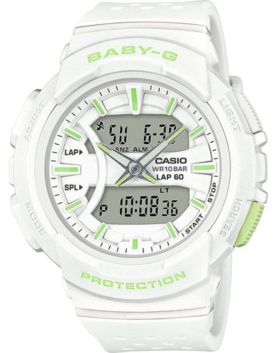 Casio Casio Baby-G BGA-240-7A2  BGA-240-7A2 кварцевые женские часы белый циферблат, браслет пластик — вид спереди