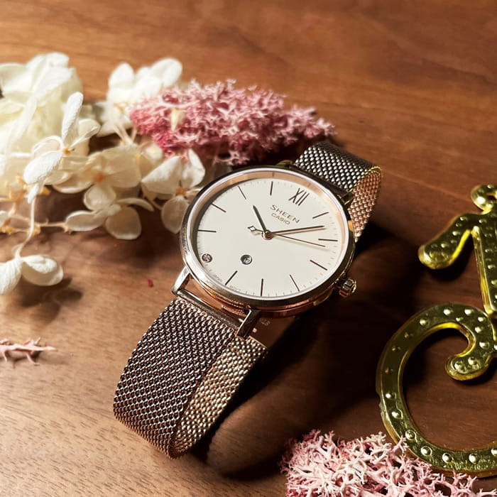 Casio Casio Sheen SHE-4539CGM-4AUDF  - задняя крышка металл сталь корпуса, япония часы