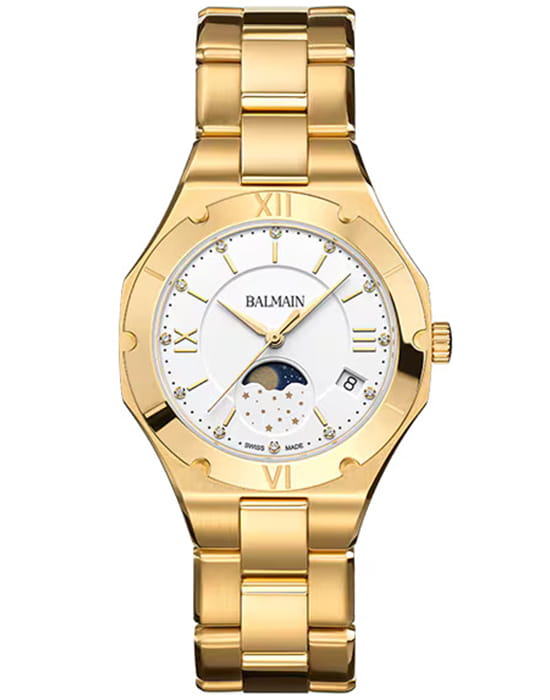 Balmain Balmain De Balmain B4590.33.22  B4590.33.22 кварцевые женские часы серебристый циферблат, браслет нержавеющая сталь с pvd-покрытием — вид спереди