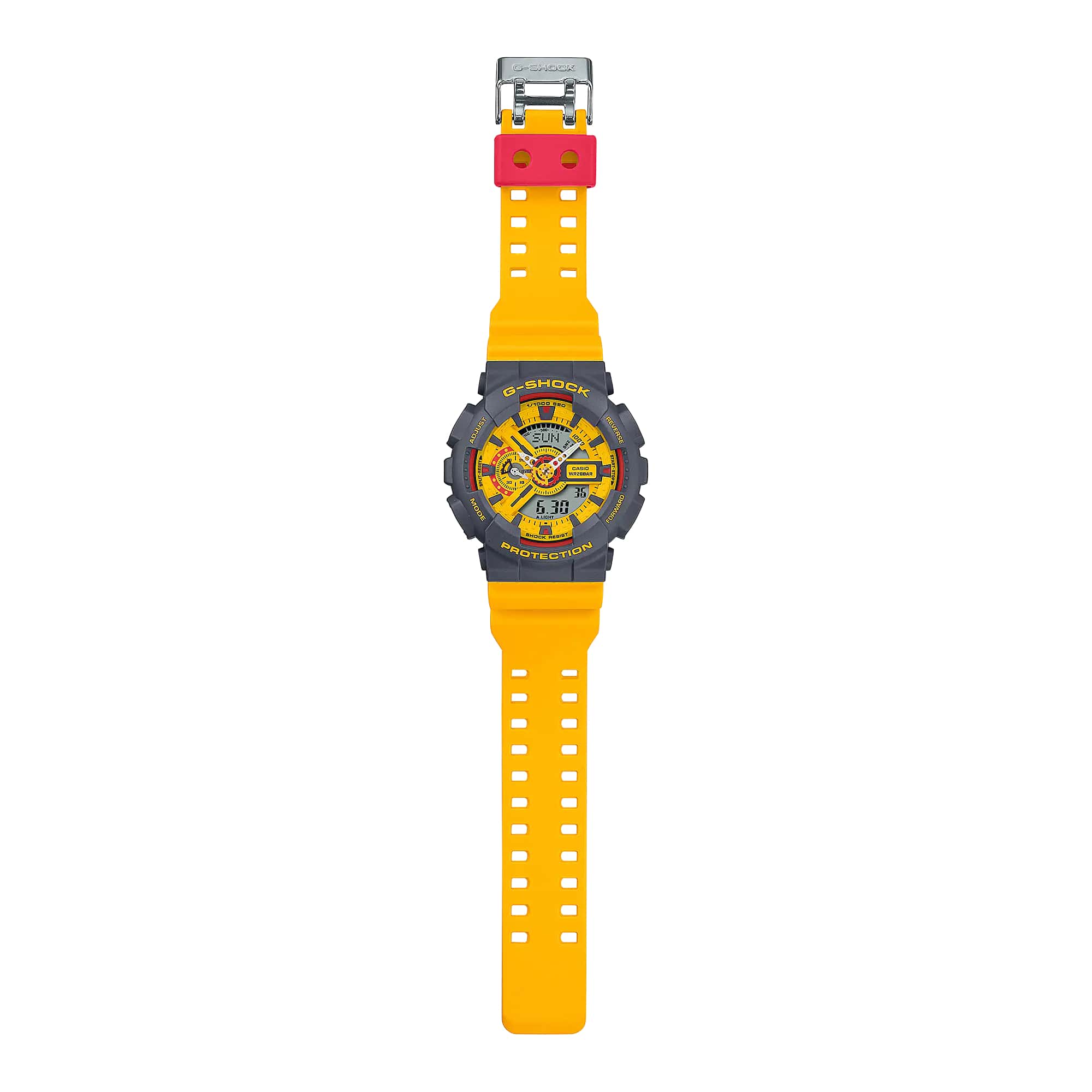 Casio Casio G-Shock GA-110Y-9A электронные мужские часы часы крупный план желтый циферблата