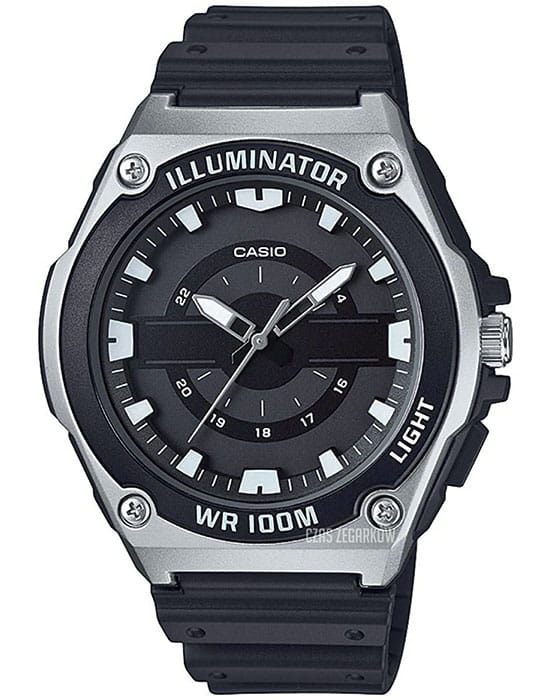 Casio Casio Collection MWC-100H-1A  MWC-100H-1AVEF кварцевые мужские часы черный циферблат, браслет пластик — вид спереди