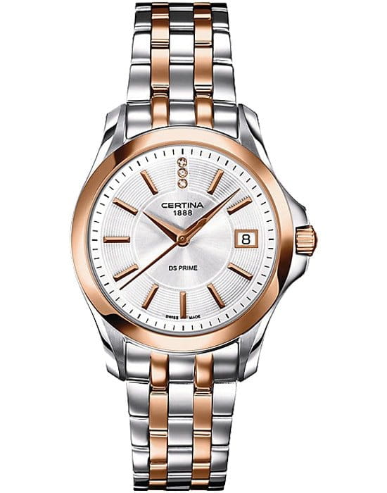 Certina Certina C004.210.22.036.00  C0042102203600 кварцевые женские часы серый циферблат, браслет сталь c pvd покрытием — вид спереди