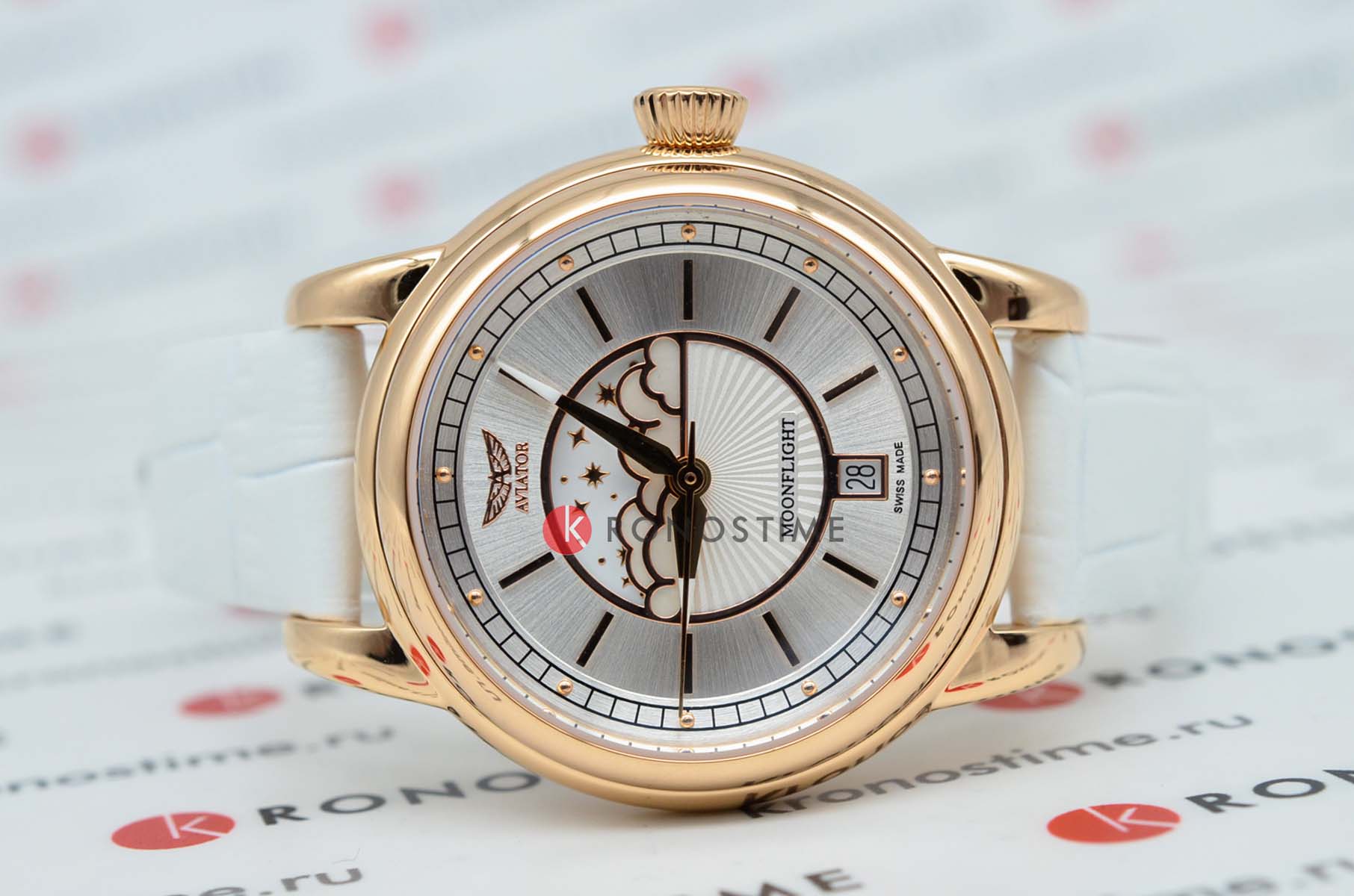 Aviator Aviator Douglas MoonFlight V.1.33.2.251.4 , наручные женские часы фото под углом