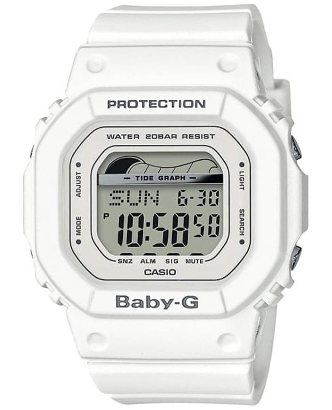 Casio Casio Baby-G BLX-560-7E  BLX-560-7E кварцевые женские часы серый циферблат, браслет пластик — вид спереди