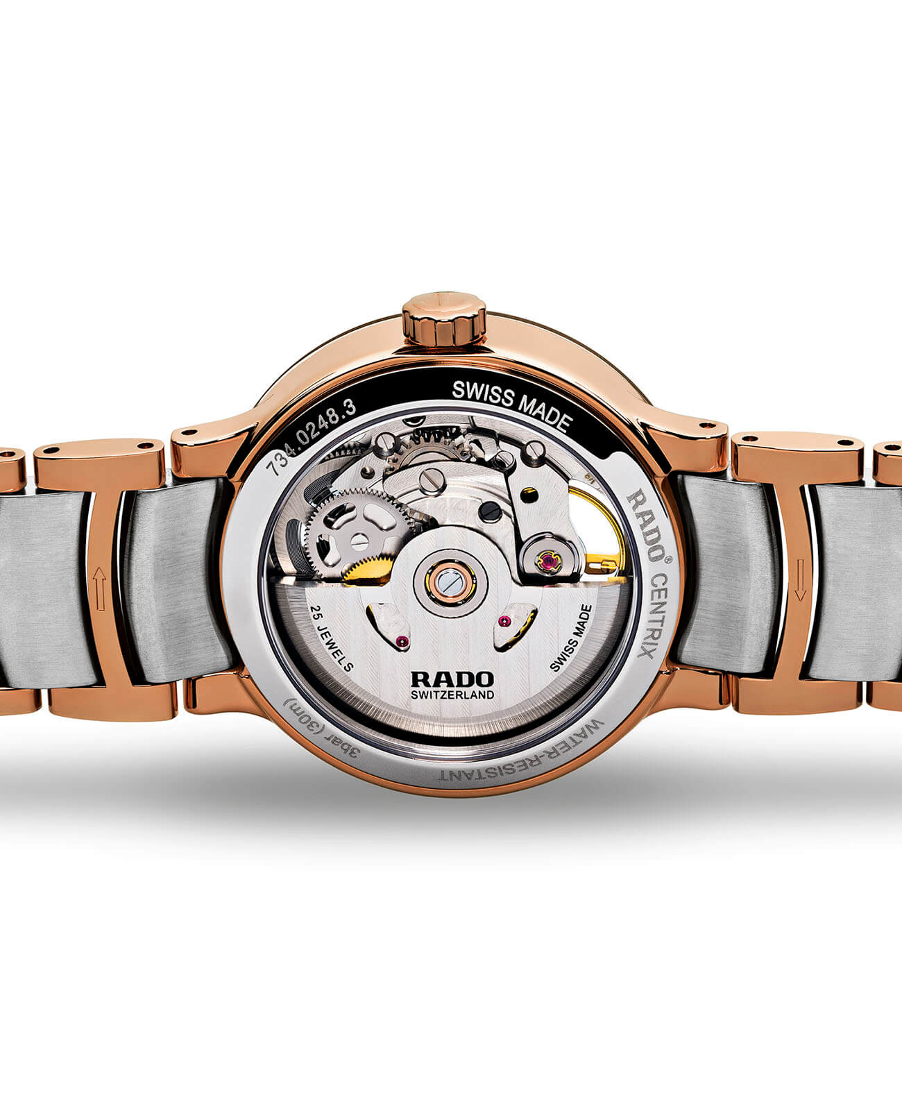 Оригинальные часы Rado Rado Centrix Automatic Open Heart R30248012 механические калибр механизма eta c07.631 общий вид