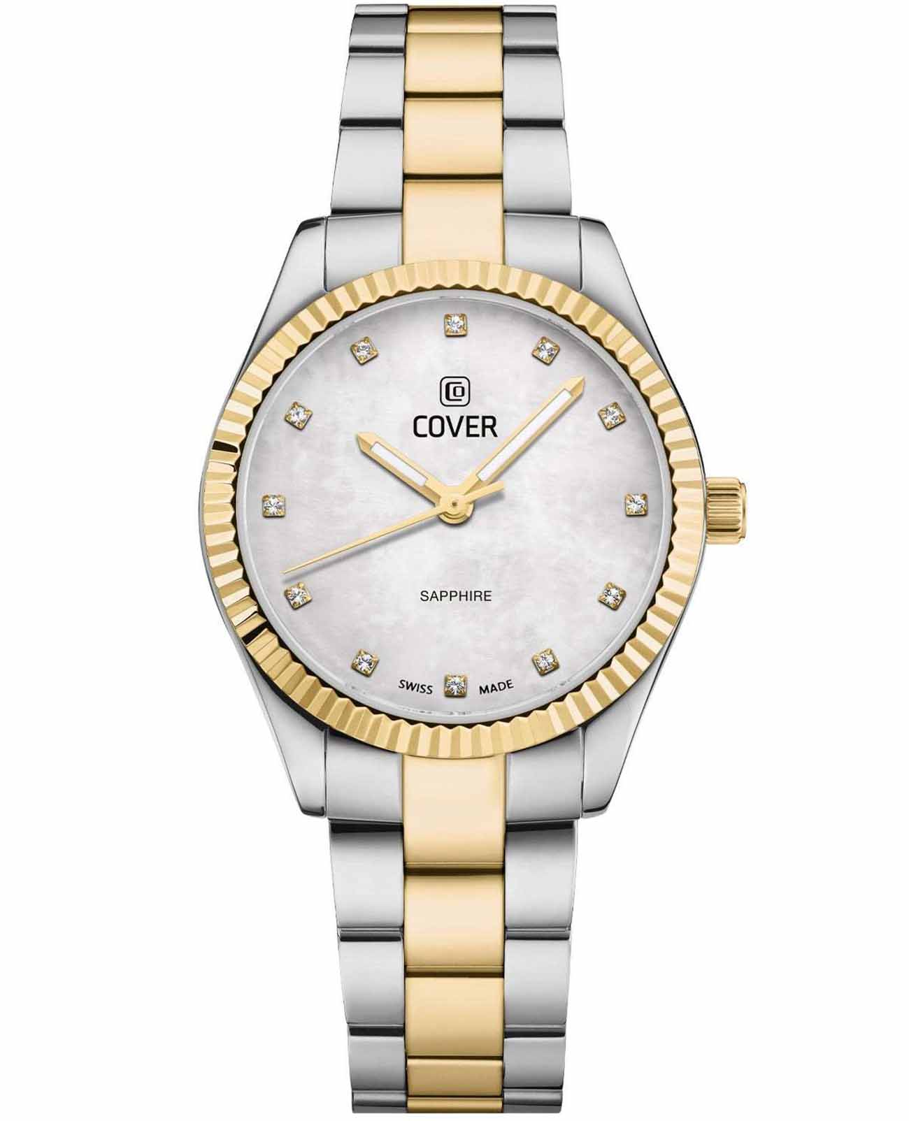 Cover Cover Valentina Mini CO224.02  CO224.02 кварцевые женские часы перламутровый циферблат, браслет нержавеющая сталь с pvd-покрытием — вид спереди