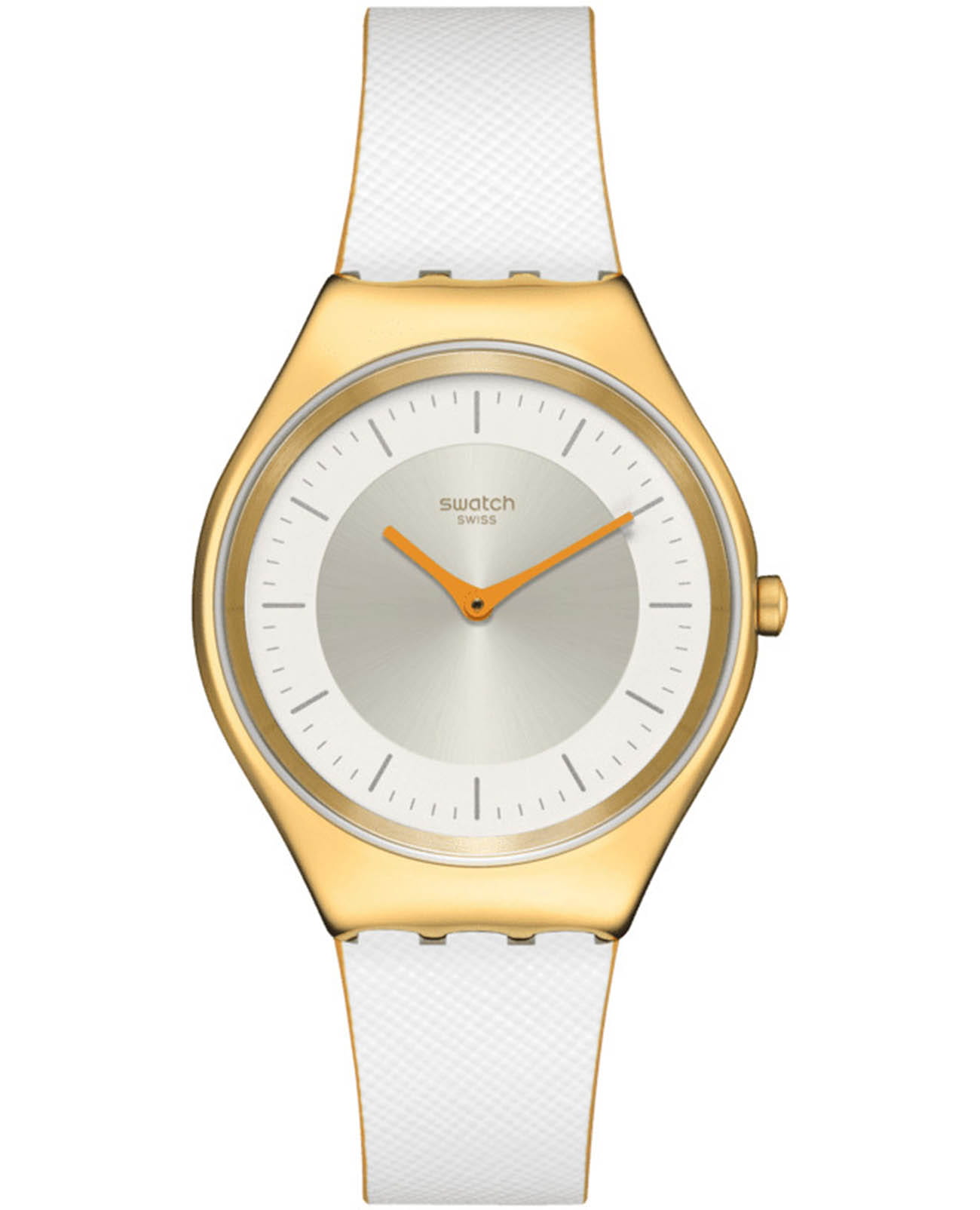 Swatch Swatch Skin Irony SYXG128  SYXG128 кварцевые женские часы белый циферблат, браслет кожаный — вид спереди