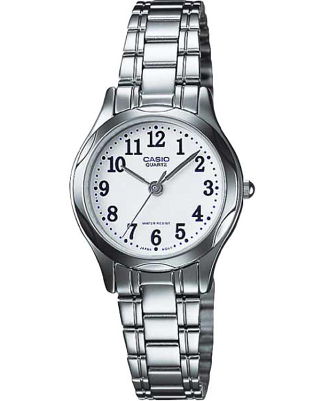 Casio Casio Collection LTP-1275D-7B  LTP-1275D-7B кварцевые женские часы белый циферблат, браслет нержавеющая сталь — вид спереди