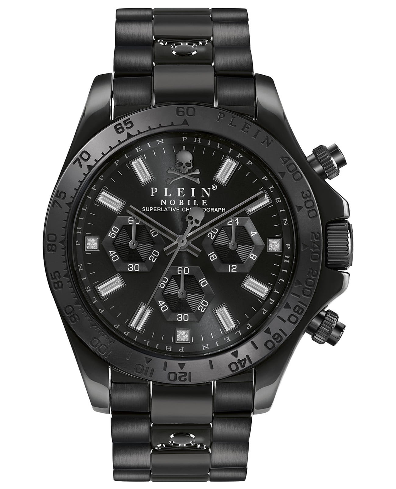 Philipp Plein Philipp Plein Nobile Wonder PWCAA0421  PWCAA0421 кварцевые мужские часы черный циферблат, браслет нержавеющая сталь — вид спереди