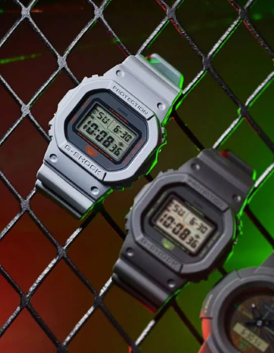 Casio Casio G-Shock DW-5600MNT-8 электронные мужские часы часы крупный план серый циферблата