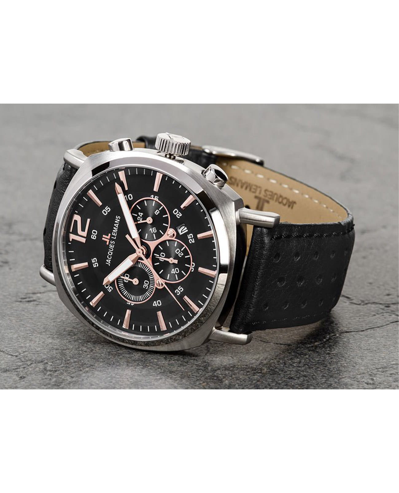 Jacques Lemans Jacques Lemans 1-1645J  — детали корпуса и кожаный