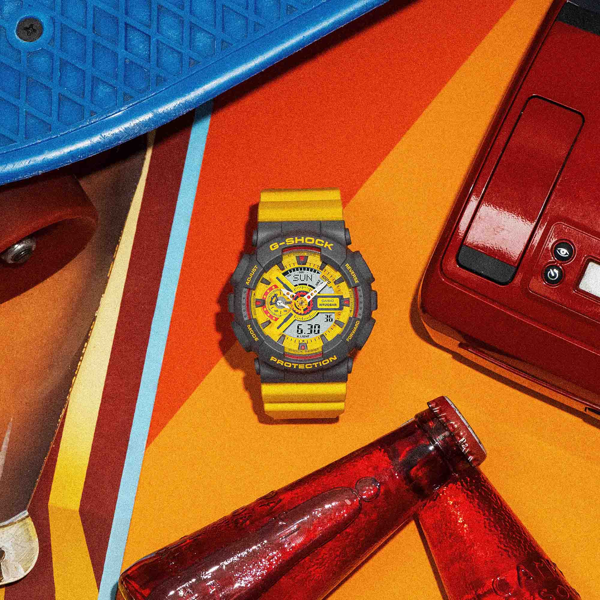 Casio GA-110Y-9A мужские часы застежка крупным планом