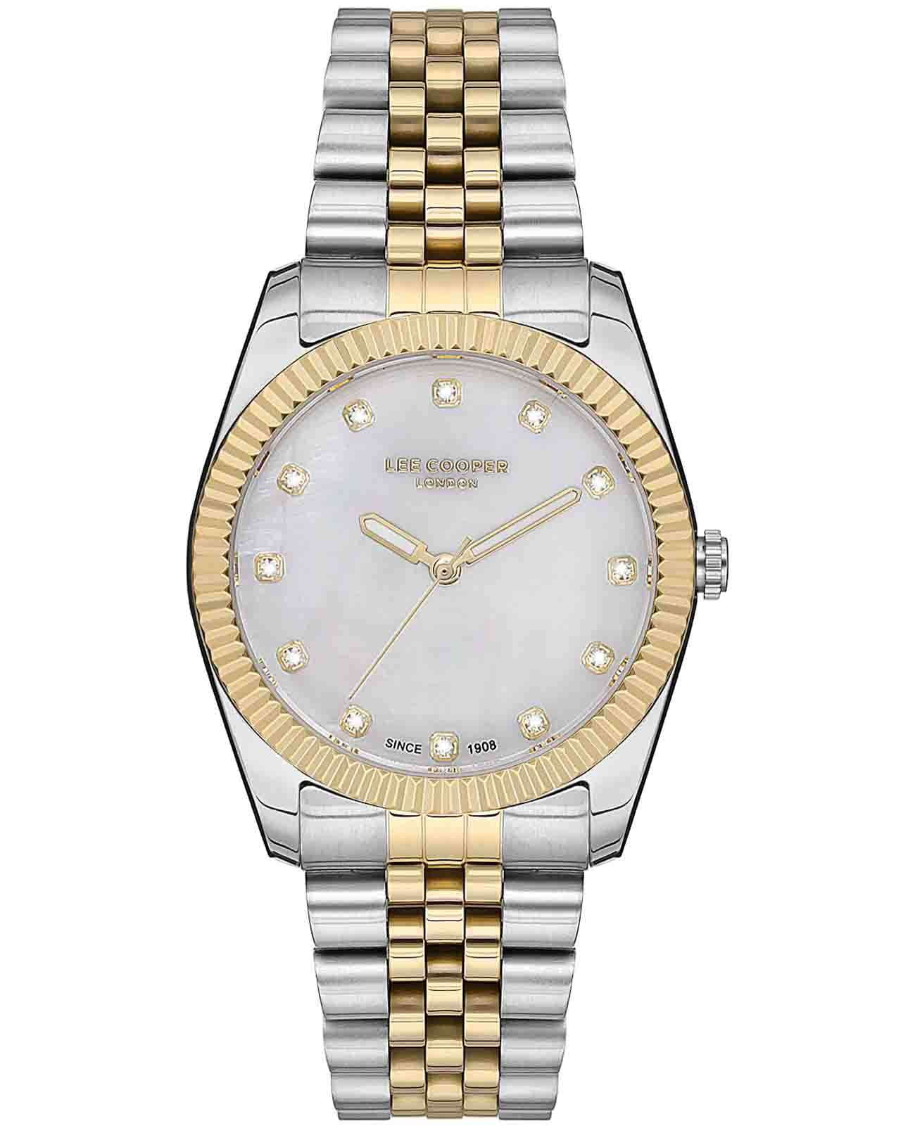Lee Cooper Lee Cooper LC07115.220  LC07115.220 кварцевые женские часы перламутровый циферблат, браслет нержавеющая сталь с ip-покрытием — вид спереди