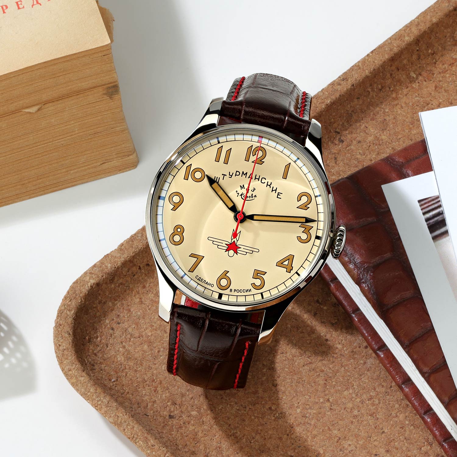 Штурманские Штурманские Гагарин 2416/4005399, гагарин ссср россия мужские часы на браслете кожаный боковой вид