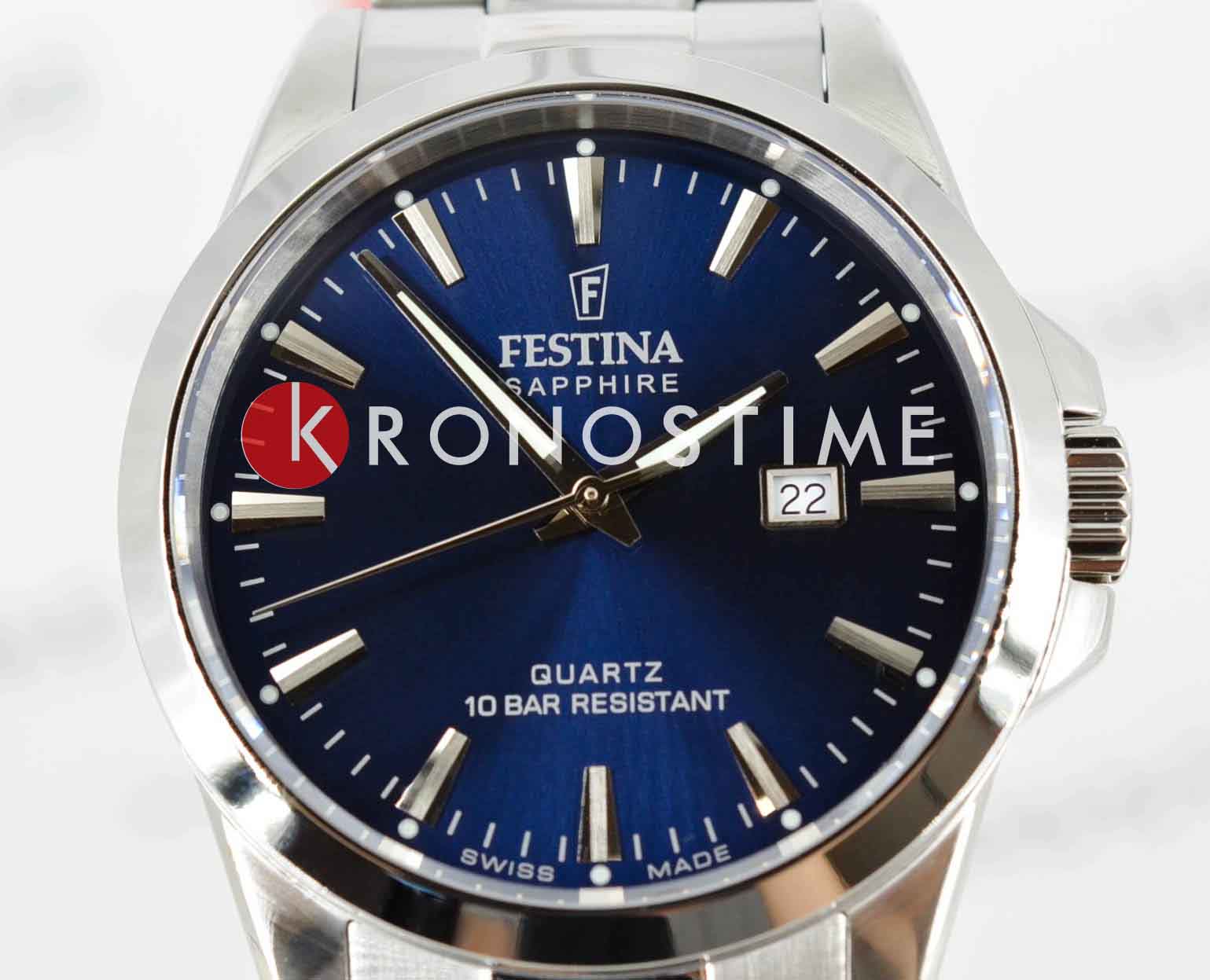 Festina Festina Swiss Made F20024/3 мужские часы синий циферблат на запястье