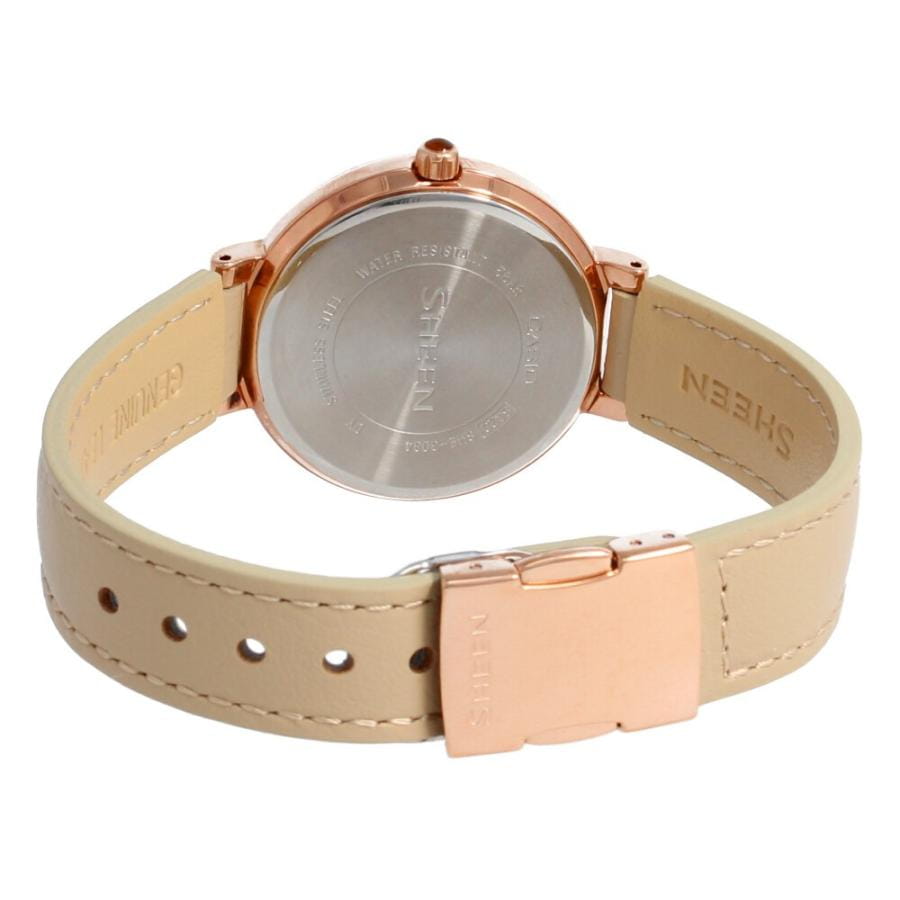 Casio Casio Sheen SHE-3034GL-9A, sheen япония женские часы на браслете кожа + текстиль боковой вид