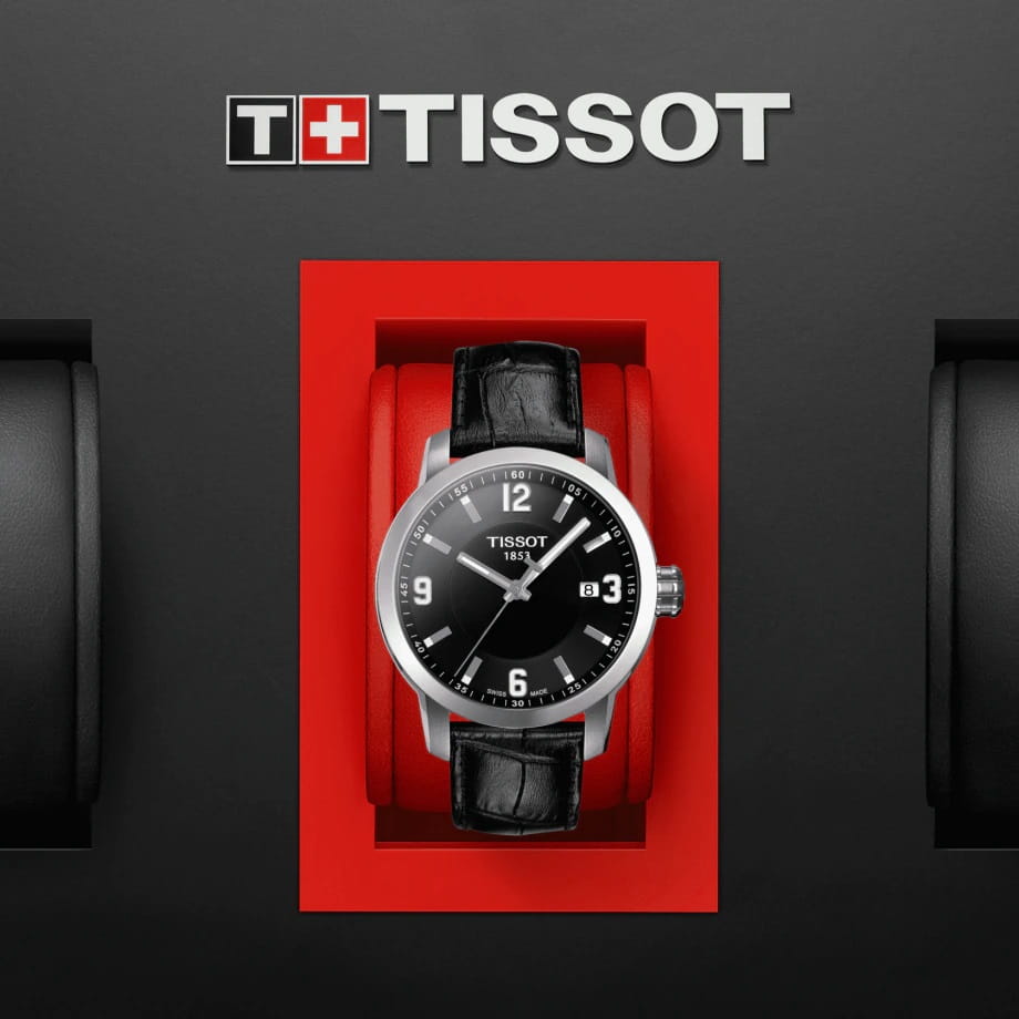 Tissot Tissot PRC 200 T055.410.16.057.00, t-sport швейцария мужские часы на браслете кожаный боковой вид