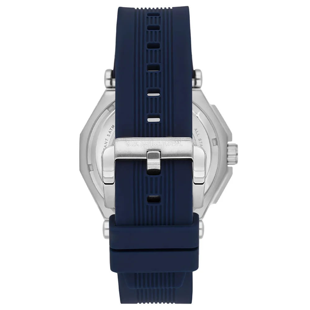 U.S. Polo Assn. U.S. Polo Assn. Fundamental USPA1107-02,  сша мужские часы на браслете силикон боковой вид