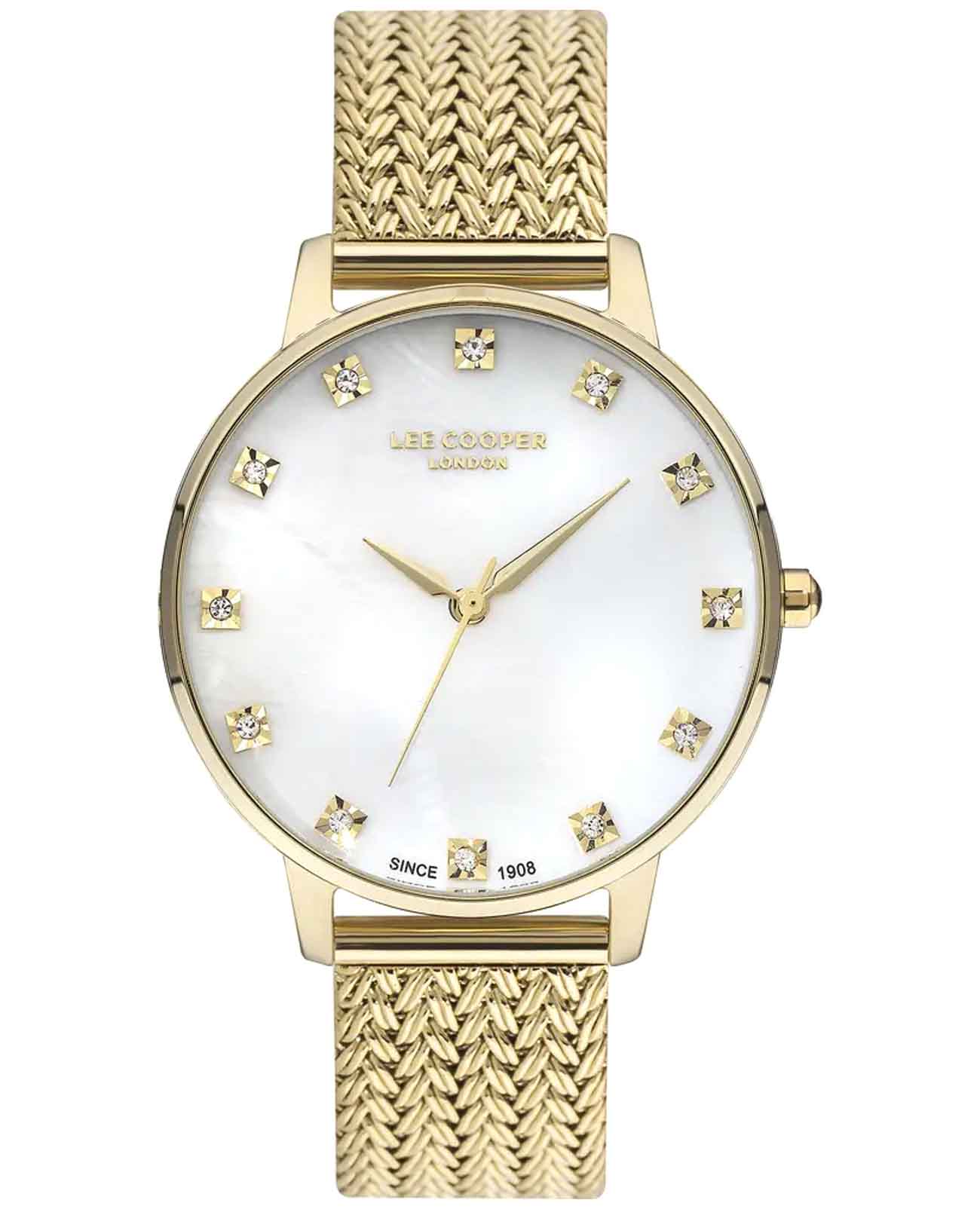 Lee Cooper Lee Cooper LC07401.120  LC07401.120 кварцевые женские часы перламутровый циферблат, браслет нержавеющая сталь с ip-покрытием — вид спереди