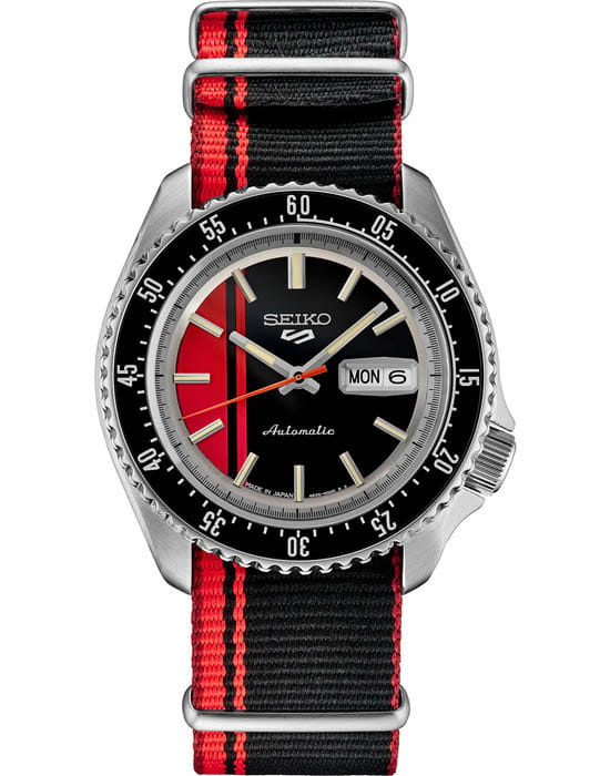 Seiko Seiko 5 Sports SRPK71  SRPK71 механические мужские часы  циферблат, браслет тканевый — вид спереди
