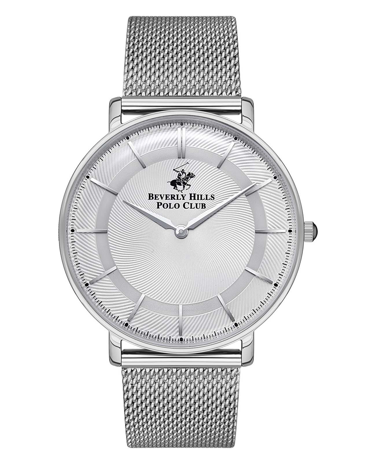 Beverly Hills Polo Club Beverly Hills Polo BP3321X.330  BP3321X.330 кварцевые мужские часы серебристый циферблат, браслет нержавеющая сталь — вид спереди