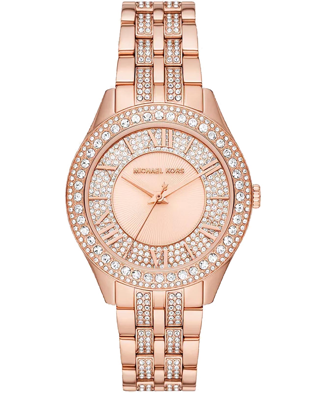 Michael Kors Michael Kors Harlowe MK4710  MK4710 кварцевые женские часы золотой циферблат, браслет нержавеющая сталь с pvd-покрытием — вид спереди