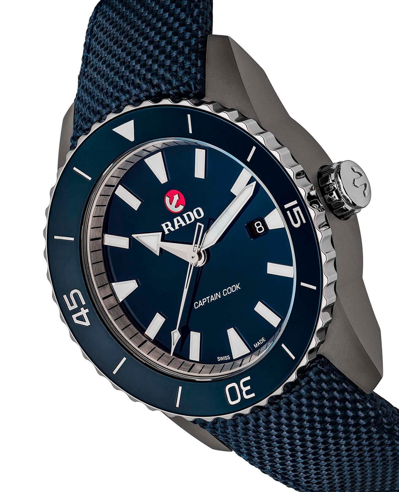 Rado Rado Captain Cook Automatic R32501206, captain cook швейцария мужские часы на браслете тканевый боковой вид