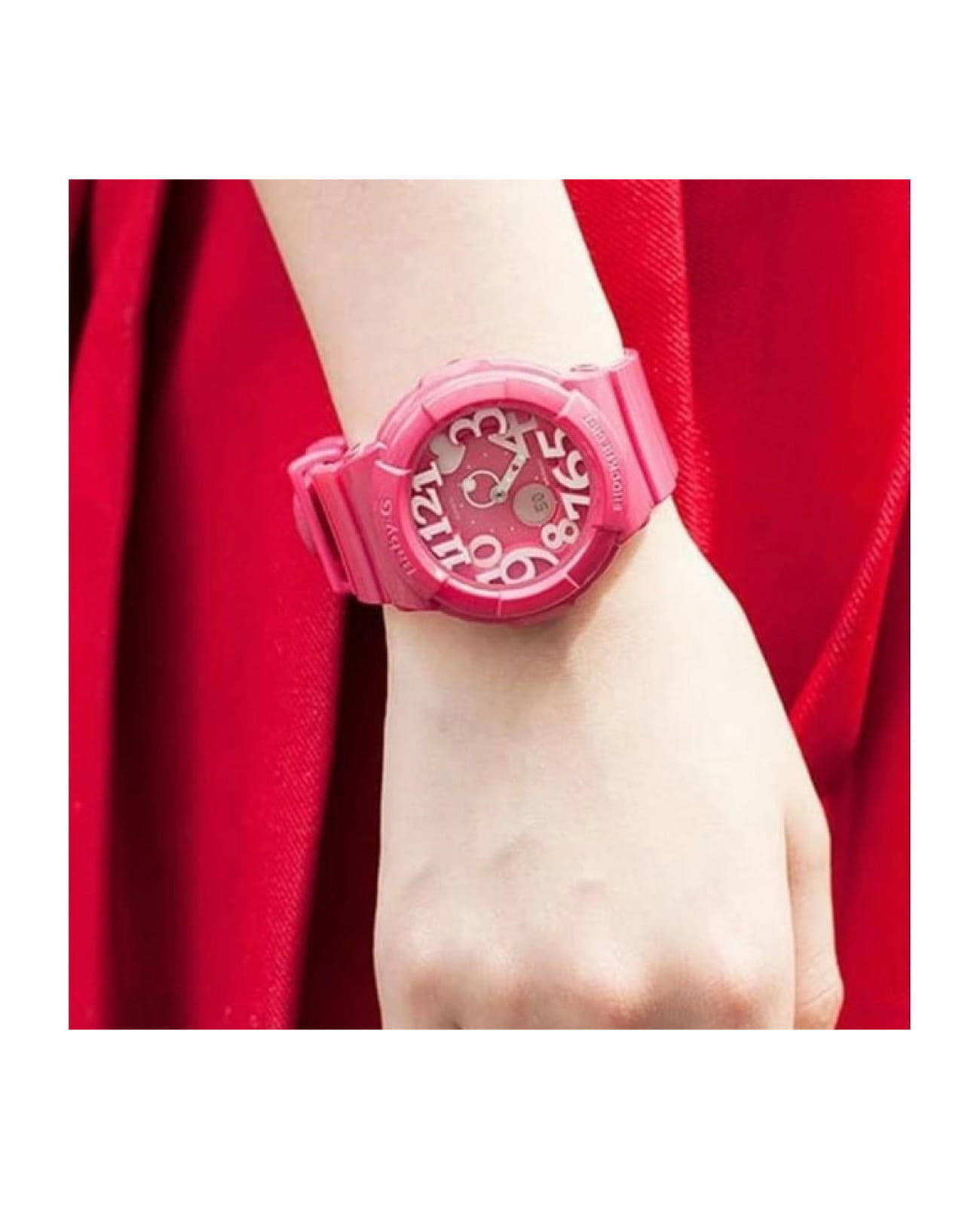 Casio Casio Baby-G BGA-130-4BER кварцевые женские часы часы крупный план розовый циферблата