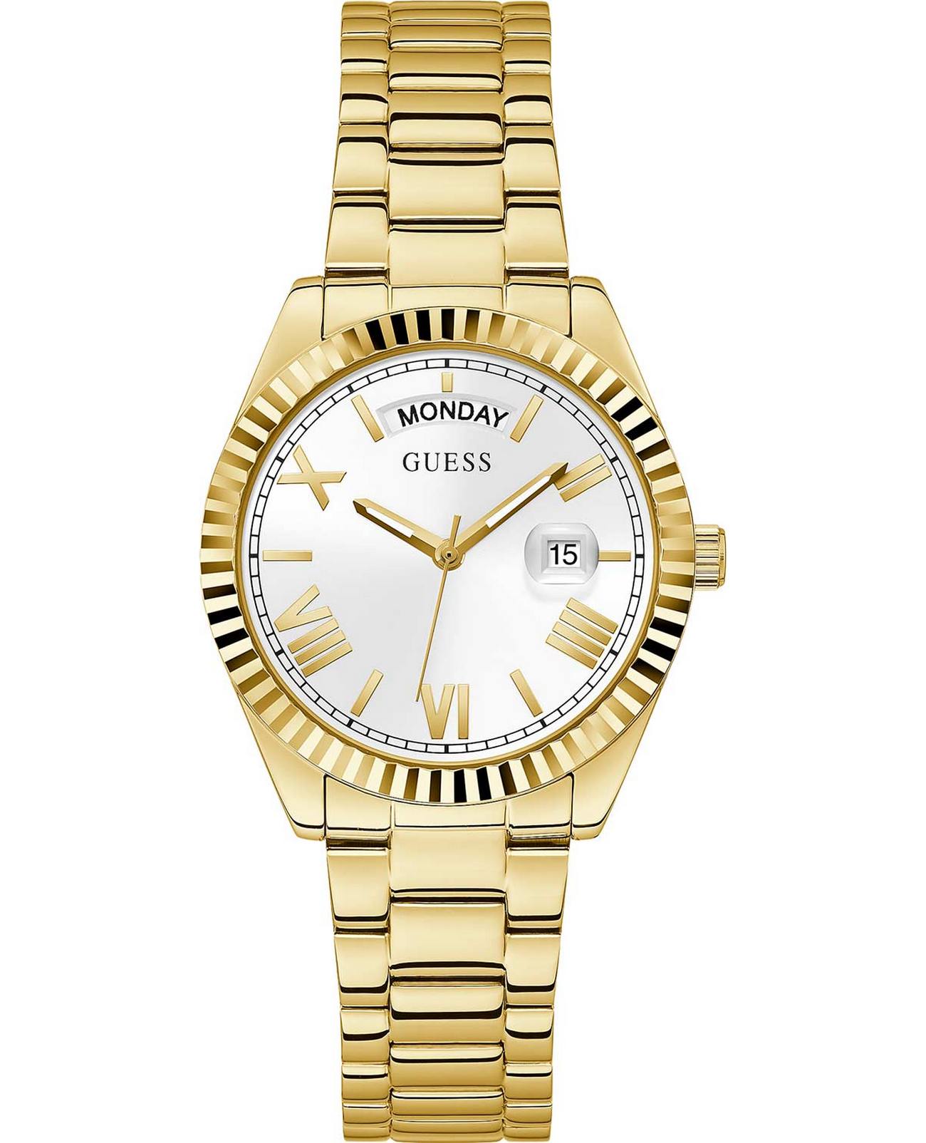 Guess Guess Dress Steel  GW0308L2  GW0308L2 кварцевые женские часы золотой циферблат, браслет нержавеющая сталь — вид спереди