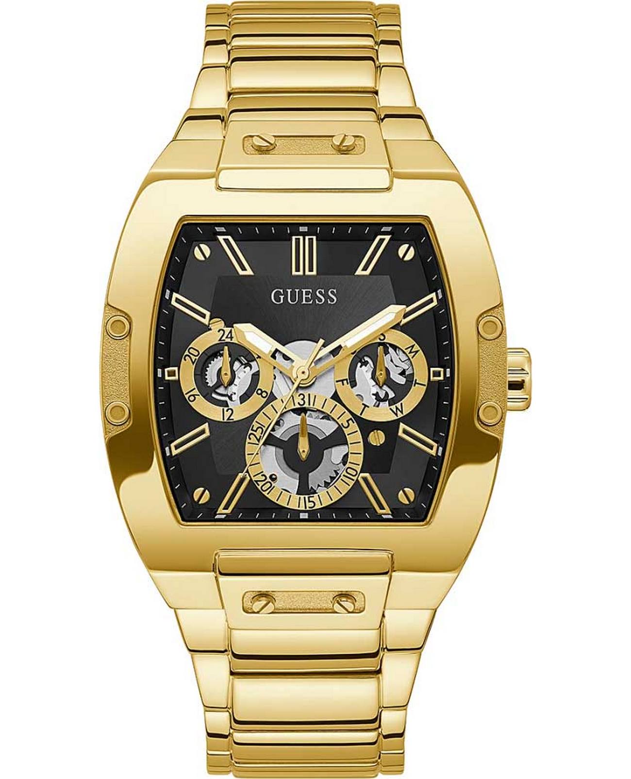 Guess Guess Trend GW0456G1  GW0456G1 кварцевые мужские часы черный циферблат, браслет нержавеющая сталь — вид спереди