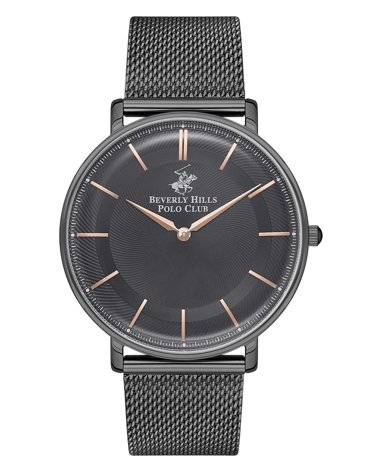 Beverly Hills Polo Club Beverly Hills Polo BP3321X.060  BP3321X.060 кварцевые мужские часы черный циферблат, браслет сталь с ip покрытием — вид спереди
