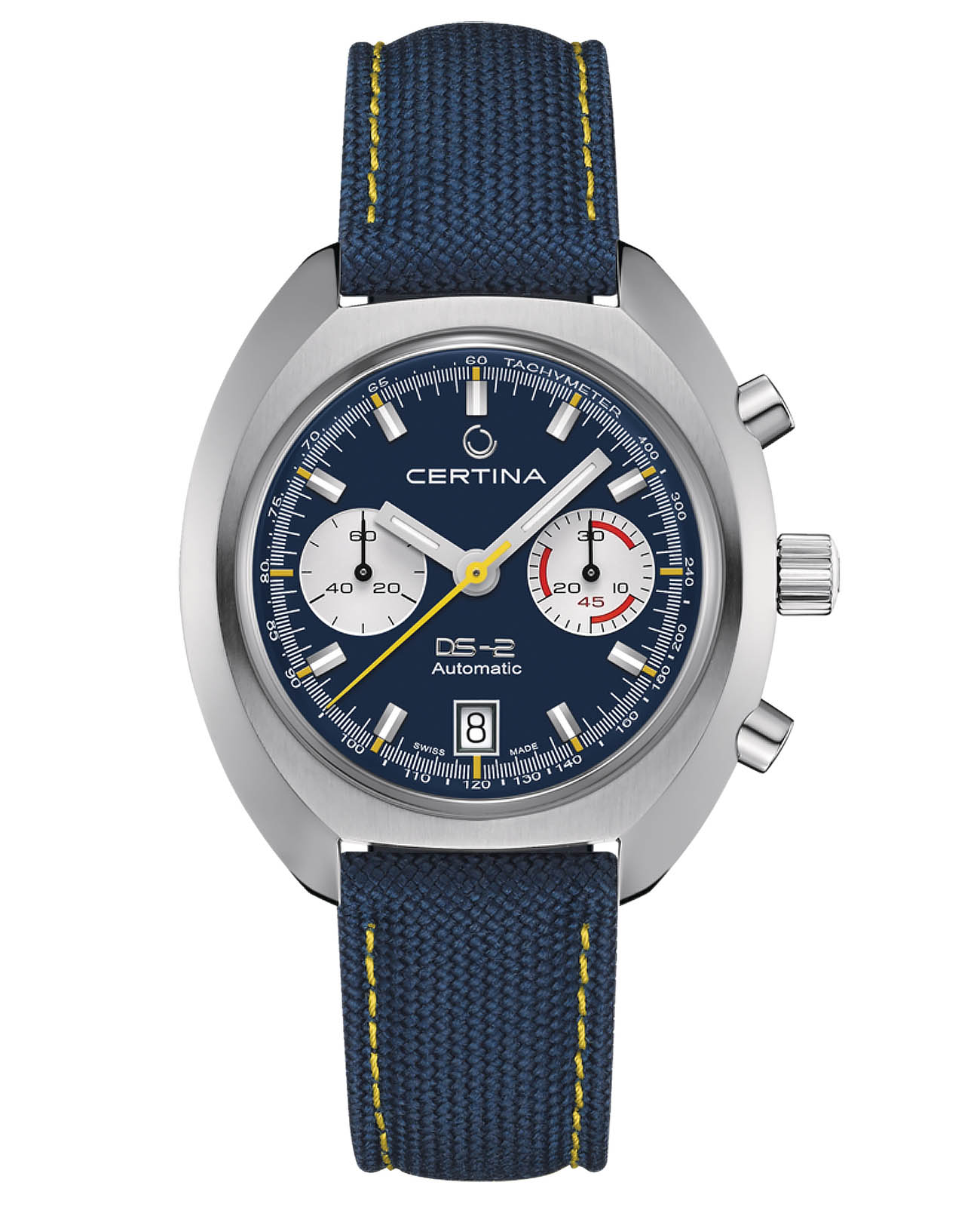 Certina Certina DS-2 C024.462.18.041.00 DS 2 C0244621804100 механические мужские часы синий циферблат, браслет тканевый — вид спереди