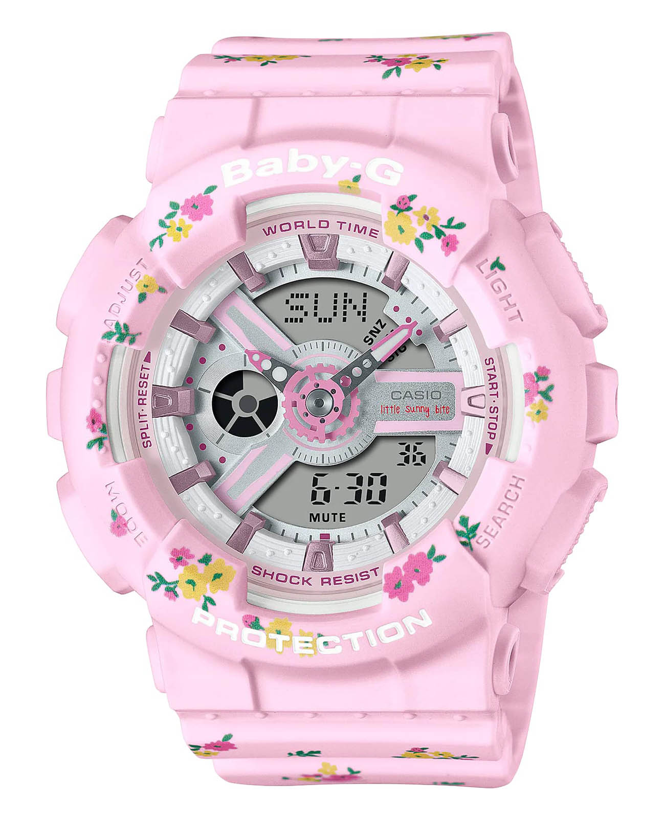 Casio Casio Baby-G BA-110LSB-4ADR  BA-110LSB-4ADR кварцевые женские часы розовый циферблат, браслет пластик — вид спереди