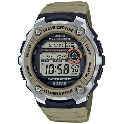 Casio Casio Radio Controlled WV-200R-5AEF  WV-200R-5AEF электронные мужские часы черный циферблат, браслет полимер — вид спереди