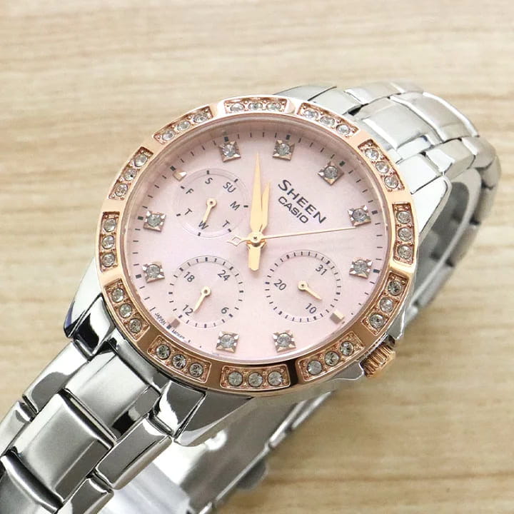 Casio Casio Sheen SHE-3517SG-4AUEF, sheen япония женские часы на браслете нержавеющая сталь боковой вид