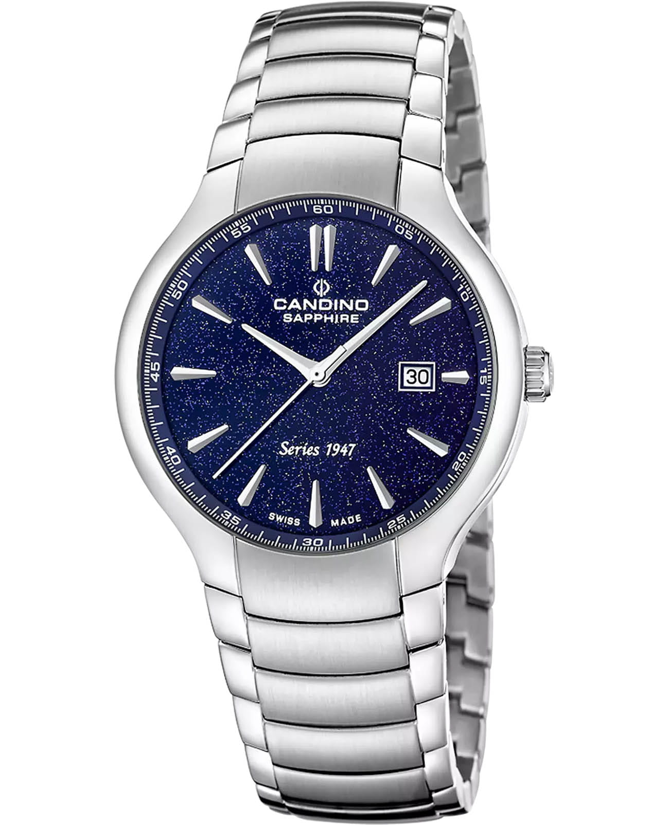 Candino Candino Swiss C4792/3  C4792/3 кварцевые мужские часы синий циферблат, браслет нержавеющая сталь — вид спереди