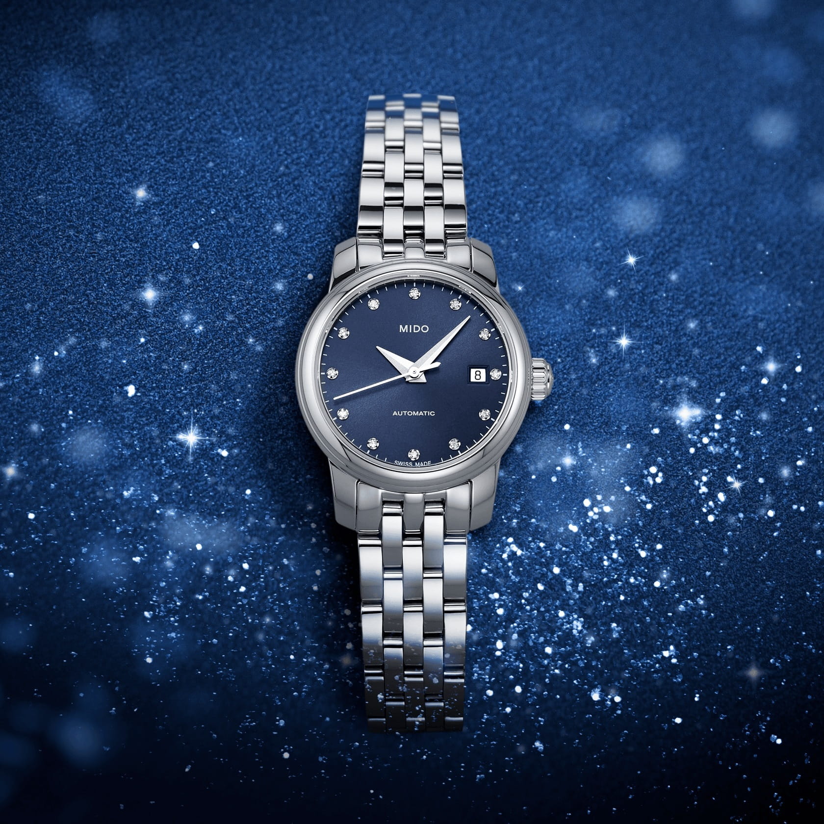 Оригинальные часы Mido Mido Baroncelli Lady Twenty Five M039.007.11.046.00 механические калибр механизма eta 2671 общий вид