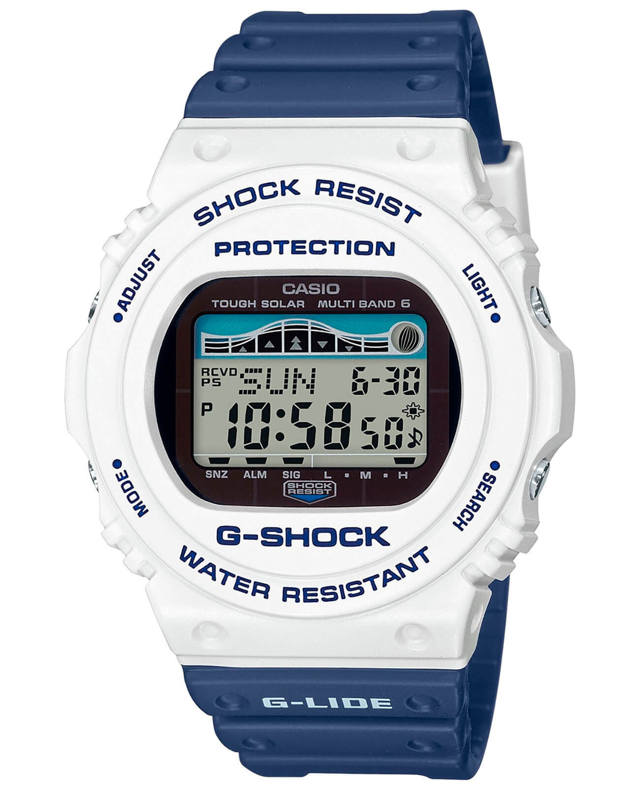 Casio Casio G-Shock GWX-5700SS-7  GWX-5700SS-7ER электронные мужские часы серый циферблат, браслет пластик — вид спереди