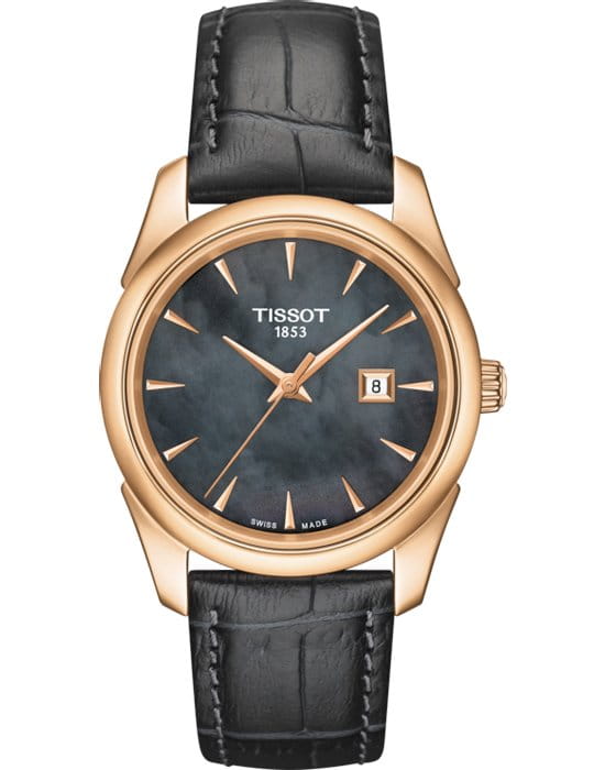 Tissot Tissot Vintage Lady 18K Gold T920.210.76.121.00  T9202107612100 кварцевые женские часы перламутровый циферблат, браслет кожаный — вид спереди